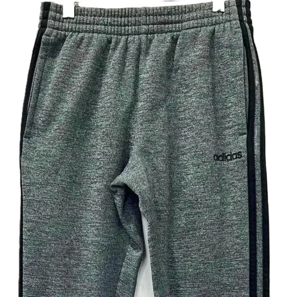 Adidas Boys Grey & Black Athletic Sweatpants Size 10/12